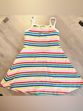 Hanna Andersson Rainbow Striped Skater Dress. Size 5.